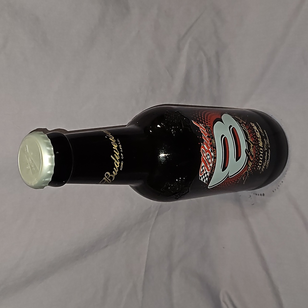 Large Giant Glass Budweiser Beer Bottle Bank-15" 64oz-Dale Earnhardt Jr #8